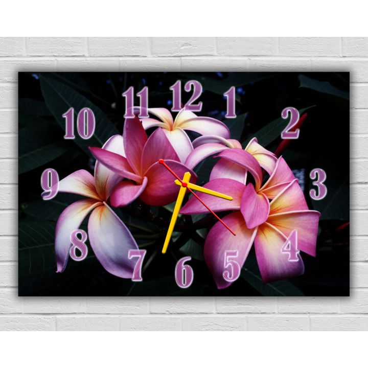 Красивые настенные часы 74124, 30х45 см, Цветы