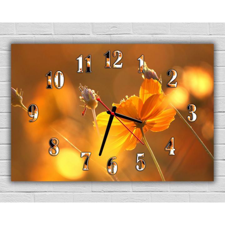 Красивые настенные часы 74125, 30х45 см, Цветы