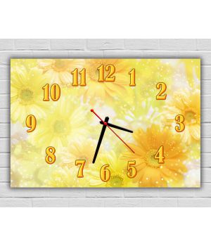 Настінний годинник Жовті квіточки, 30х45 см