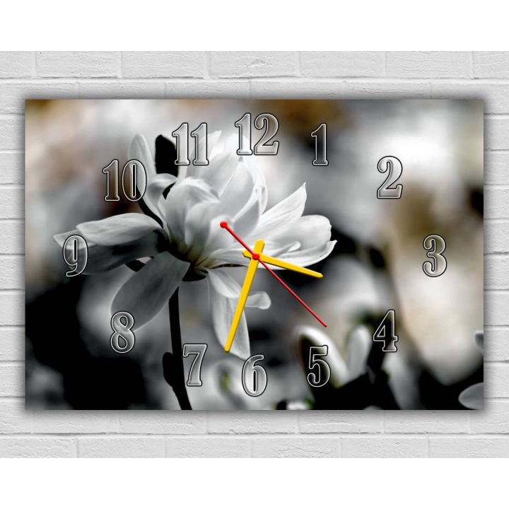 Гарний настінний годинник 74127, 30х45 см, Квіти