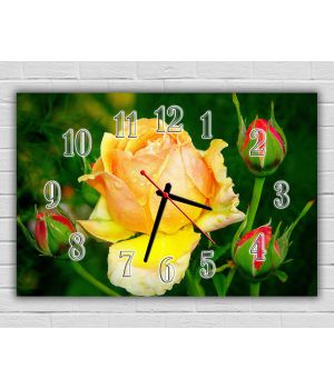 Настенные часы Желтая роза, 30х45 см