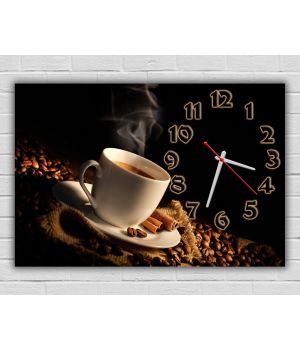 Настінний годинник Гаряча кава, 30х45 см