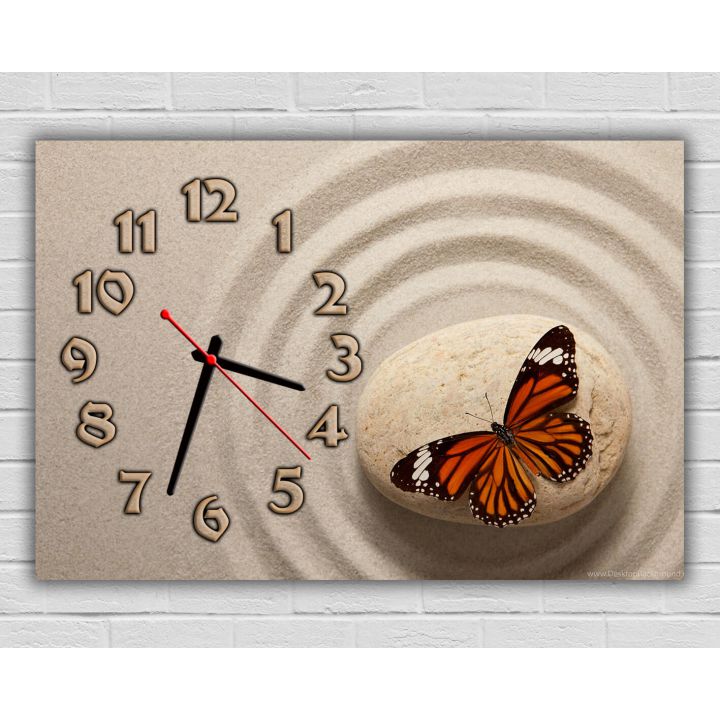 Настенные часы Бабочка на камне, 30х45 см