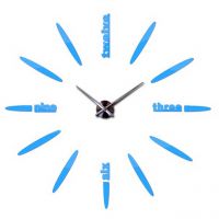 Диаметр 60-130 см, 3Д Часы на стену, 4212, Голубые