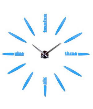 Диаметр 60-130 см, 3Д Часы на стену, 4212, Голубые