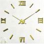 Диаметр 90-130 см, производство Чехия, 3Д Часы на стену Римские полосы Золото