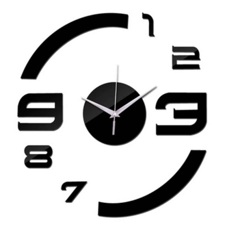 Диаметр 50 см, Оригинальные часы 3D, дизайнерские объемные часы на стену Edge, цвет черный