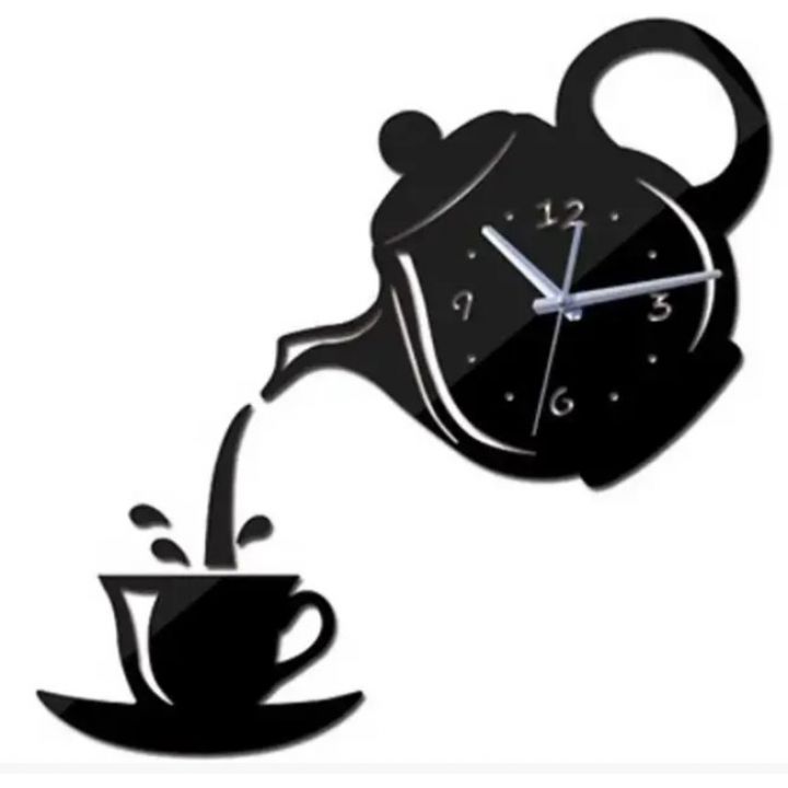 41x41 см, Teapot Black 3д годинник декоративний красивий