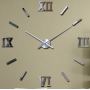 Діаметр 90х140 см, виробництво Чехія, 3Д Годинник на стіну, Римські полоси Срібло