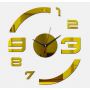 Диаметр 50 см, Оригинальные часы 3D, дизайнерские объемные часы на стену Edge, цвет золото