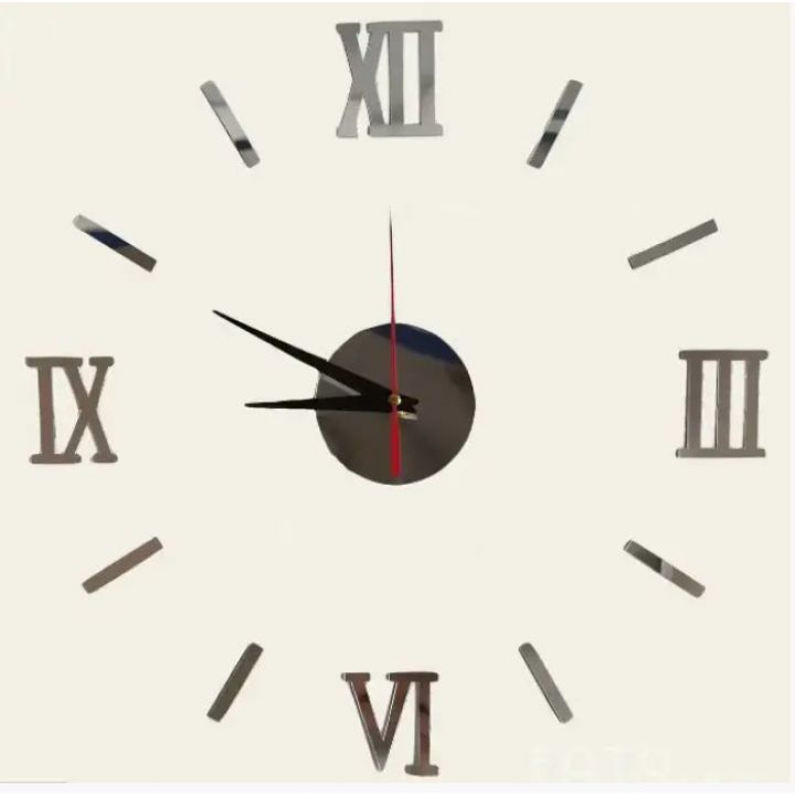 38x38 см, Rome mini Silver 3д часы оригинальные декоративные