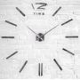 Диаметр 60-130 см, 3Д Часы на стену, 12 Time Темное серебро