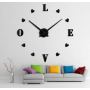 Диаметр 65-125 см, Оригинальные часы 3D, дизайнерские объемные часы на стену Love, цвет черный
