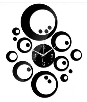 50x85 см, Sphere Black 3д часы оригинальные декоративные