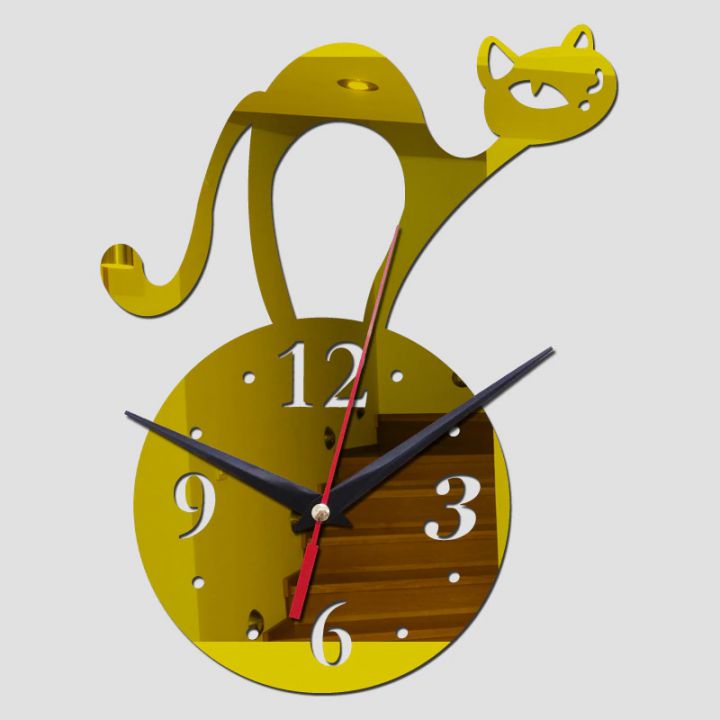 20х35 см, Часы настенные с 3D эффектом ReD Cat Кошка, Золото