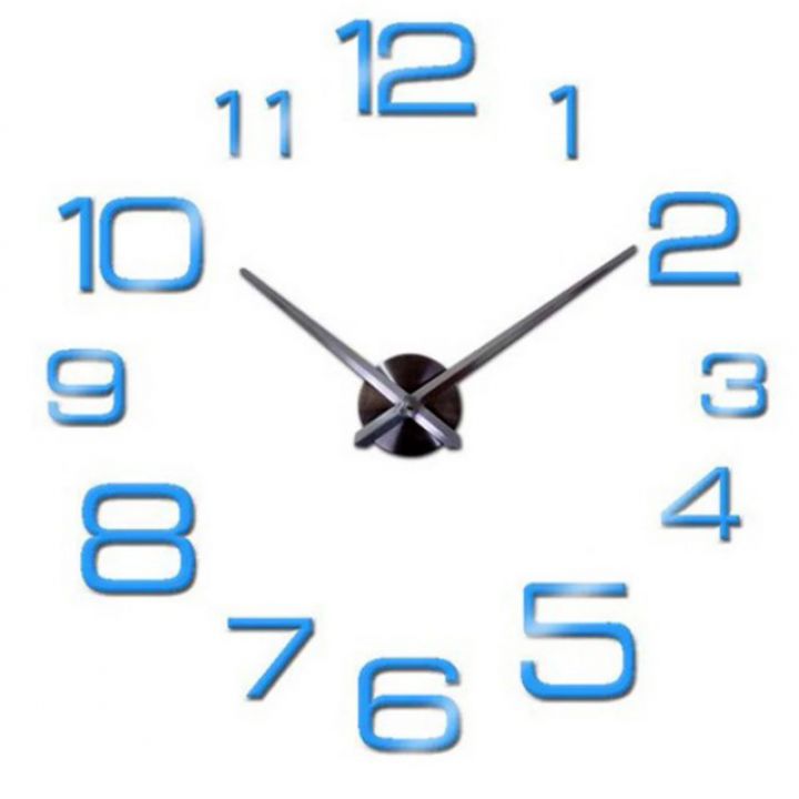 Диаметр 60-130 см, 3D Настенные часы с отдельными цифрами 4226 Blue