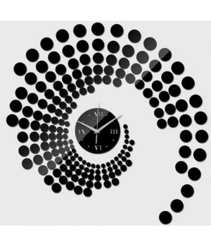 40x60 см, Spiral Black 3д часы оригинальные декоративные