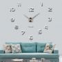 3Д годинник настінний інтер'єрний Арабські цифри Silver