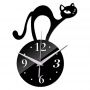 20х35 см, Часы настенные с 3D эффектом Cat Кошка, Черные