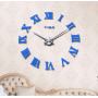 Диаметр 60-130 см, настенные часы с 3D эффектом, объемные часы циферблат Римские цифры Blue