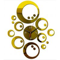 50x85 см, Sphere Gold 3д годинник декоративний красивий