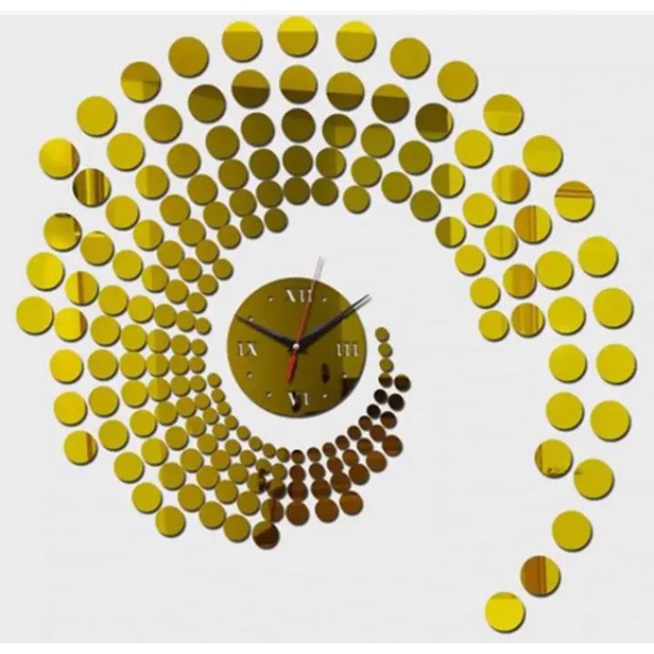 40x60 см, Spiral Gold 3д часы оригинальные декоративные