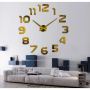 3Д годинник настінний інтер'єрний Арабські цифри Gold