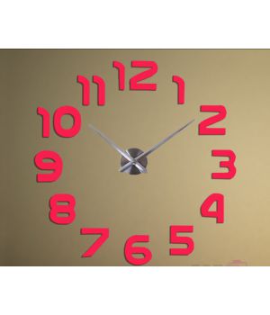 Диаметр 60-130 см, 3Д Часы на стену, Арабские цифры Розовые