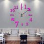Діаметр 60-130 см, 3Д Годинник на стіну, Написи, розового кольору