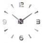 Диаметр 90-130 см, производство Чехия, 3Д Часы на стену, Арабские полосы, серебряного цвета