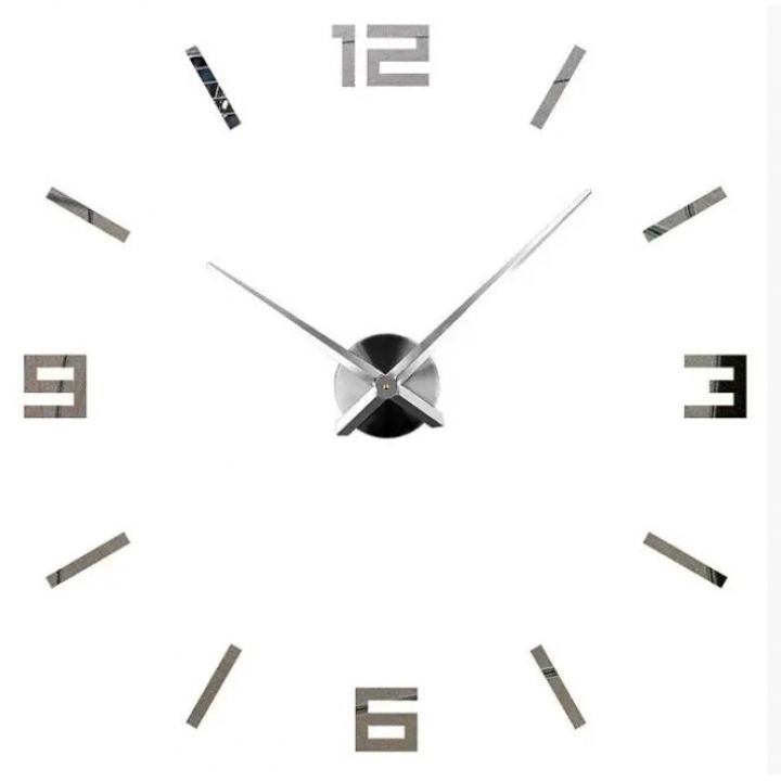60-130 см, Instant Silver 3д годинник декоративний красивий