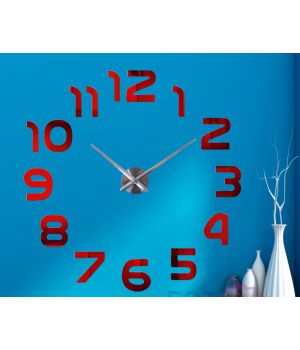 Диаметр 60-130 см, 3Д Часы на стену, Арабские цифры Красные
