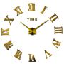 Диаметр 90-130 см, производство Чехия, 3Д Часы на стену Римские цифры Золото