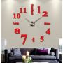 3Д часы на стену с клеящимися цифрами без корпуса с надписями, красные