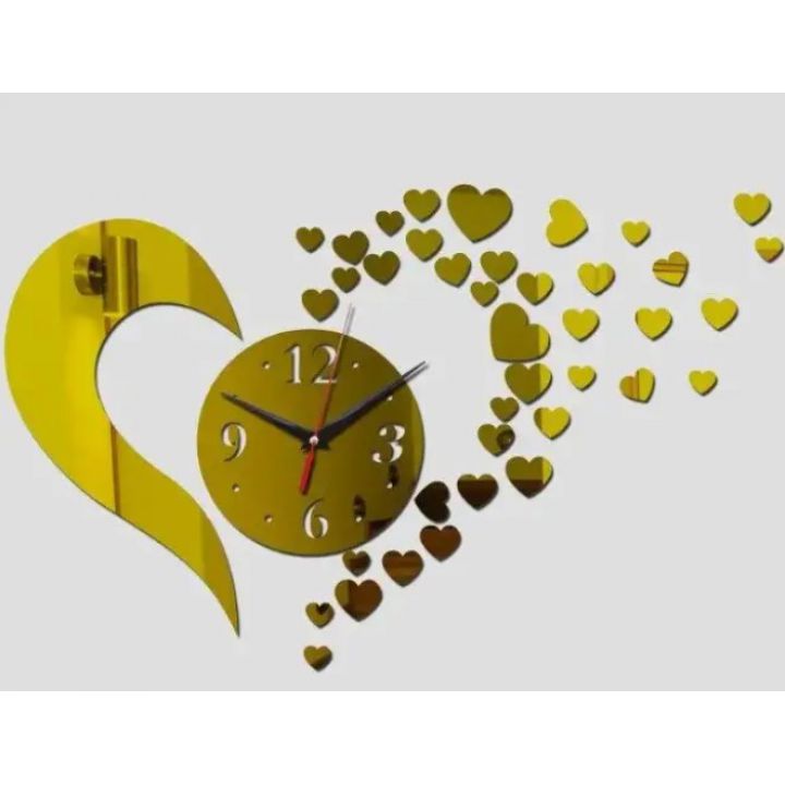 40х50 см, Love Gold 3д часы оригинальные декоративные