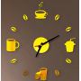 50 см, Coffee cups Gold 3д часы оригинальные декоративные