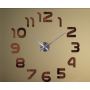 Диаметр 60-130 см, 3Д Часы на стену, Арабские цифры Коричневые