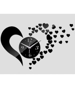 40х50 см, Love Black 3д часы оригинальные декоративные