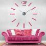 Діаметр 60-130 см, 3Д Годинник на стіну, 12 Time Рожевий