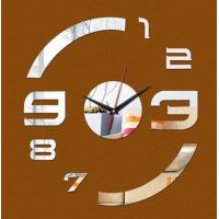 Диаметр 50 см, Оригинальные часы 3D, дизайнерские объемные часы на стену Edge, цвет серебро