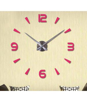 Диаметр 60-130 см, Зеркальные настенные 3D часы большого диаметра АРАБСКИЕ/ПОЛОСЫ 2018 Розовые