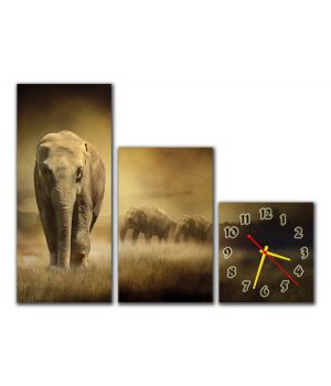 Модульные настенные часы Слон