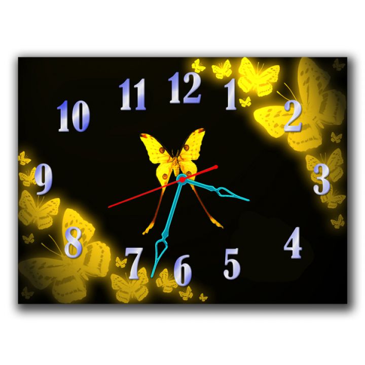 Годинник Жовті Метелики, 30х40 см