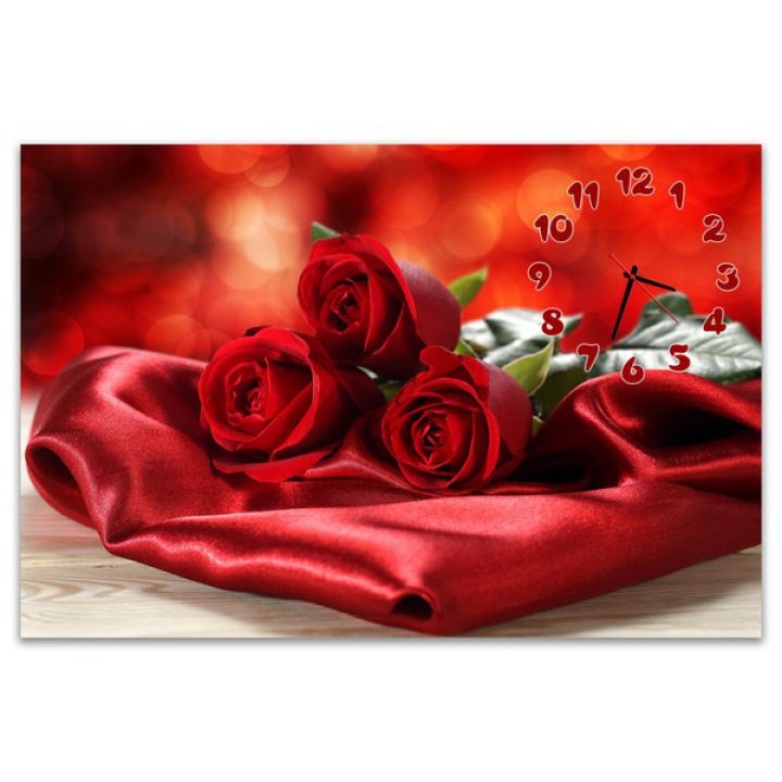 Настінний годинник Червоні троянди, 60x90 см