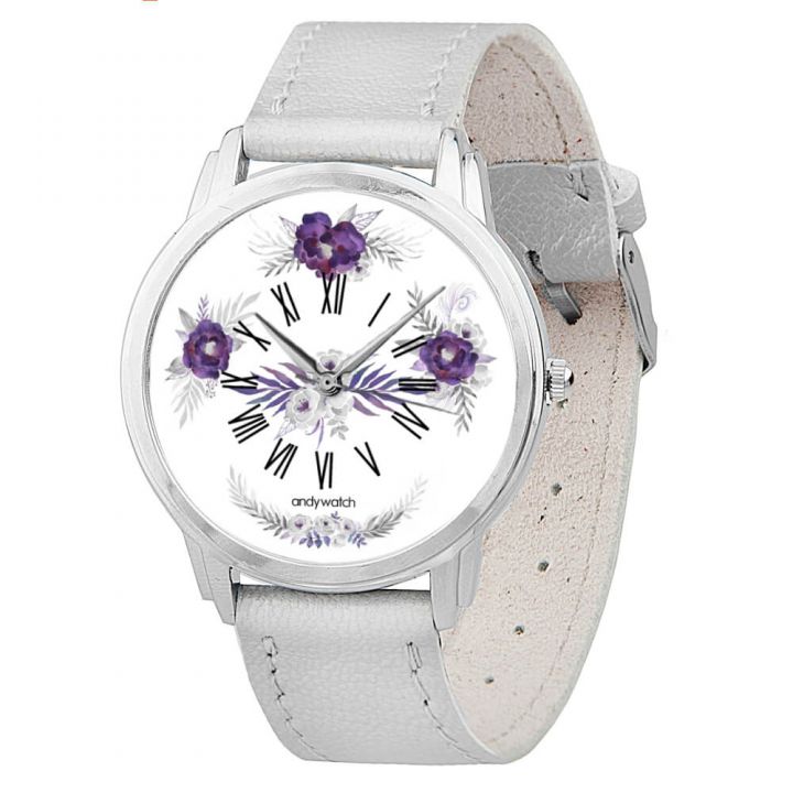 Женские наручные часы AW 573-8 Фиолетовые цветы