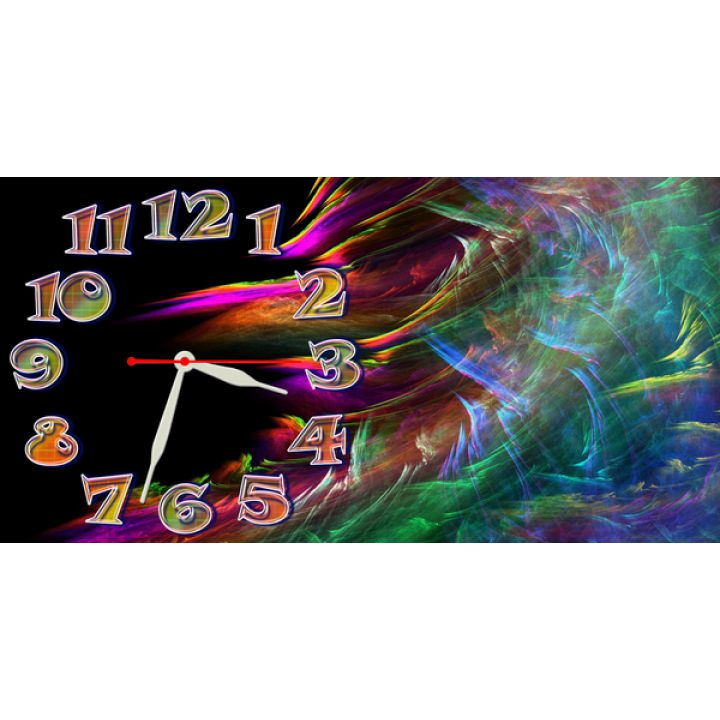 Детские настенные часы Цветные Волны, 30х60 см