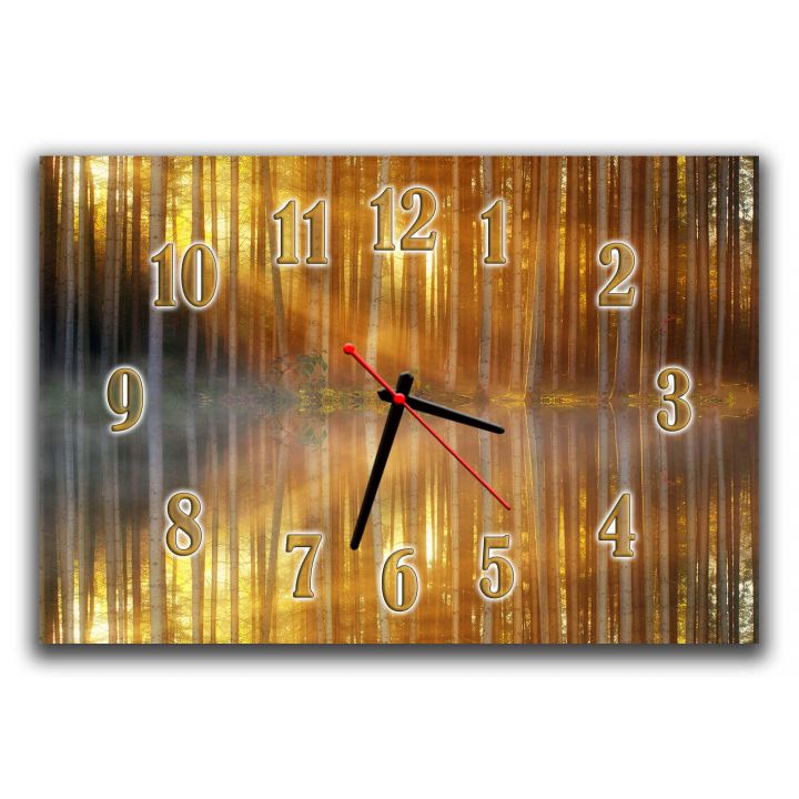 Настінний годинник Світанок у лісі, 30х45 см