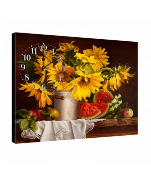 Часы картина на кухню необычные dkr354276, 53х72 см