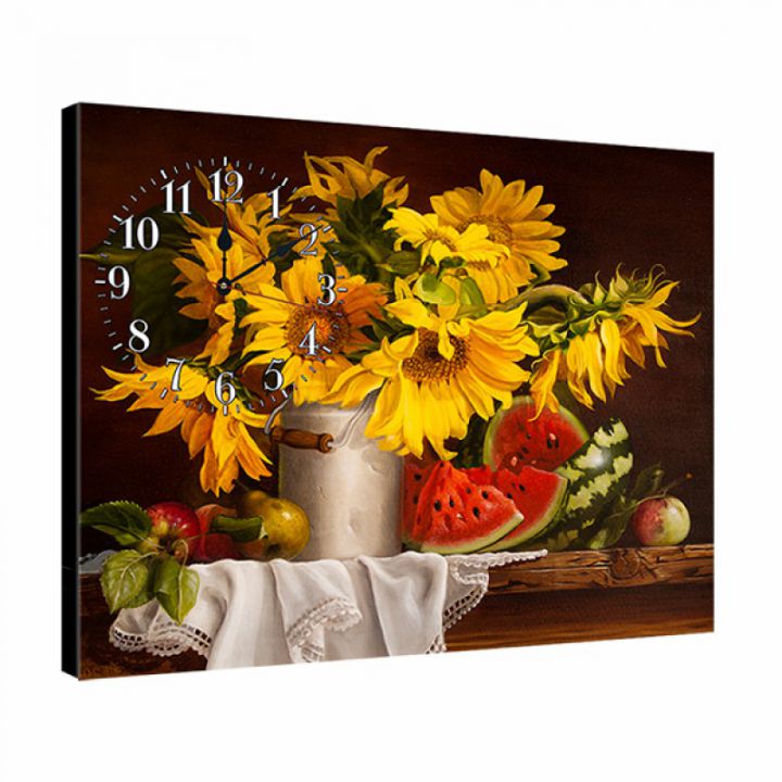 Український годинник картина на кухню dkr354276, 53х72 см