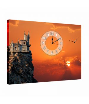 Красивий годинник картина настінний оригінальний в зал, вітальню dkr354469, 53х72 см